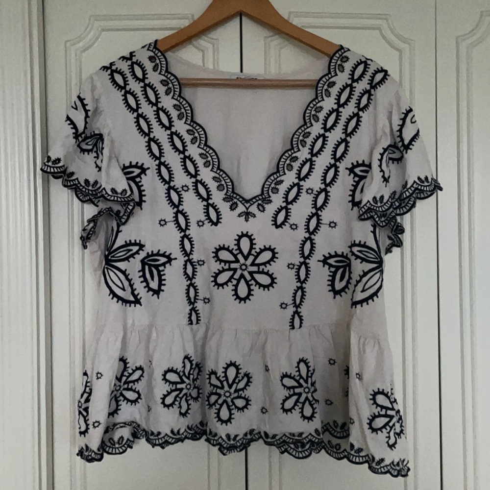 Flowy Peplum Boho V-Neck Blouse